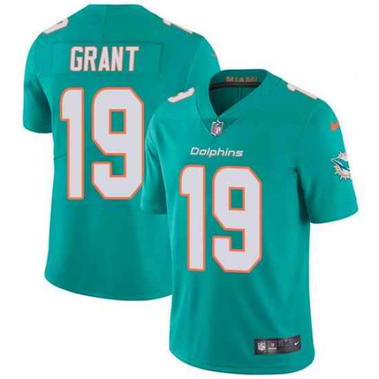 Nike Dolphins #19 Jakeem Grant Aqua Green Team Color Men Stitched NFL Vapor Untouchable Limited Jersey